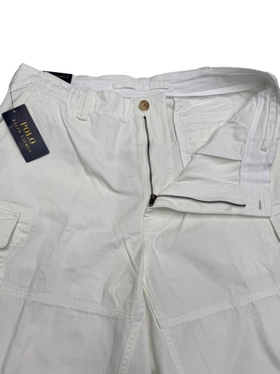 NWT Polo Ralph Lauren Men's Relaxed Fit Cotton White Cargo Shorts, Size 34 - Picture 3 of 10